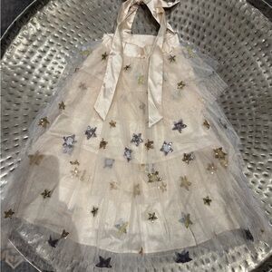 Elestory size 4/5t tulle metallic star dress